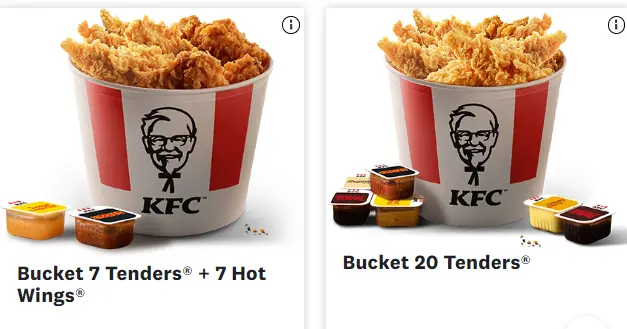 KFC Buckets à la carte