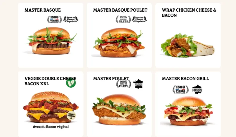 Burger King Carte – BURGERS Prix & Menu