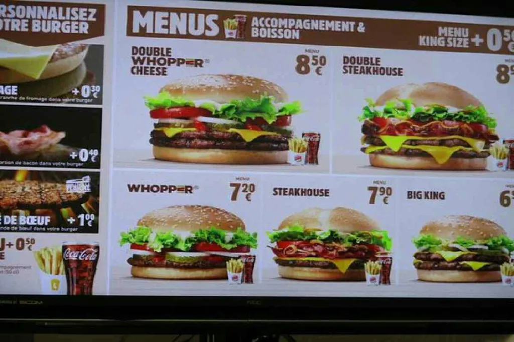 Rosny 2 Burger King Menu Prix