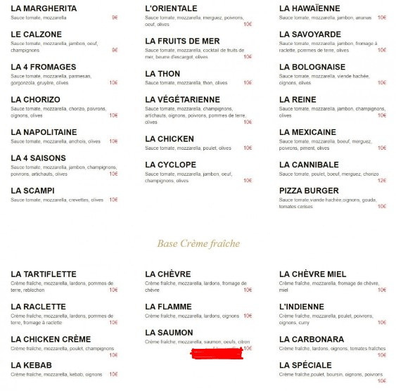 A L’ Ancienne Menu Prix & Carte France
