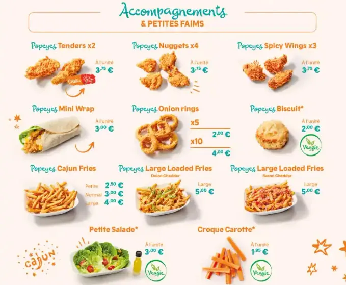Popeyes Accompagnements & PETITES FAIMS Carte