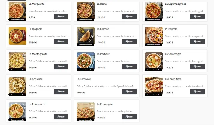 Tablapizza Franconville Articles en Vedette Carte