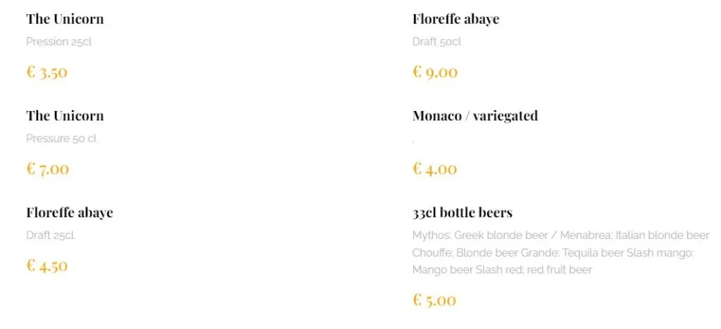 Restaurant Bomba Martigues BEERS