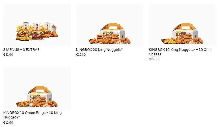 Carré Sénart Burger King BONS PLANS MENU