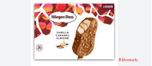 Häagen-Dazs- Quai du Port Bâtonnets Menu Carte