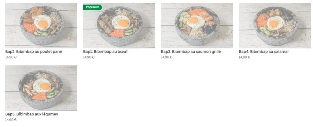 Hello Fresh Bibimbaps Menu & Prix