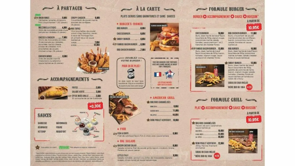 Buffalo Grill Prix des Menu