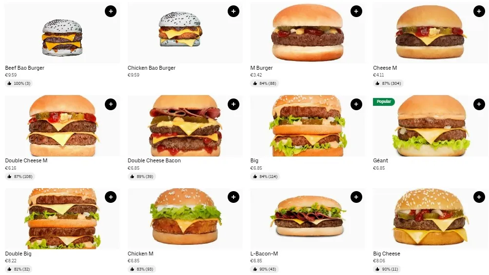 Big M Burgers Carte & Prix