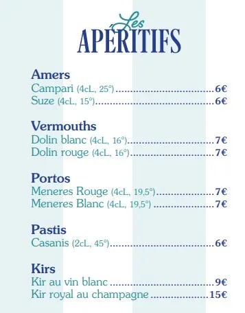 Le Comptoir Général COCKTAILS Les APÉRITIFS