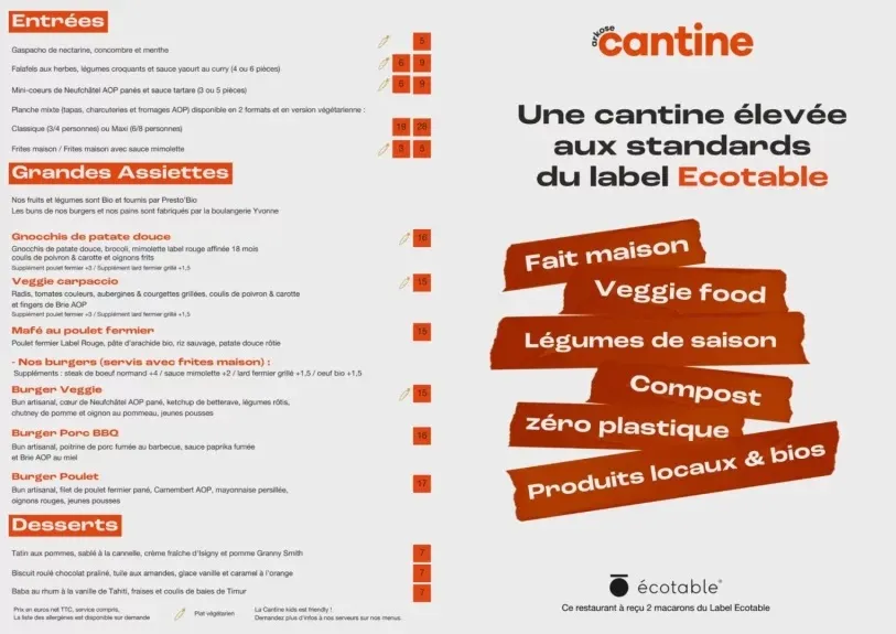 Cantine Rouen Menu Prix