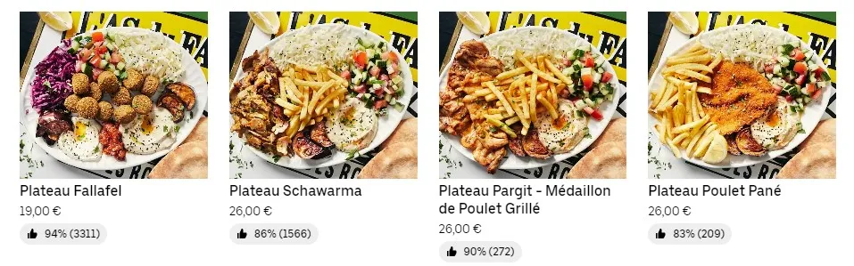 L’As du Fallafel Carte Plateaux