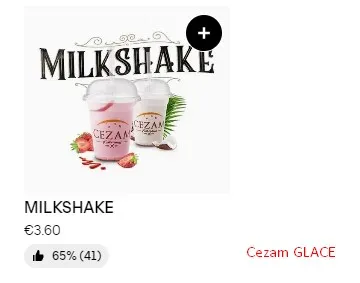 Cezam GLACE Carte et Prix