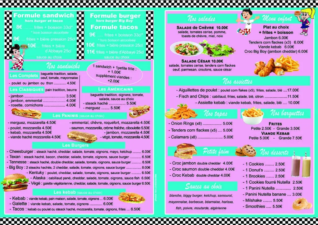 Chez Big Boy Menu Prix