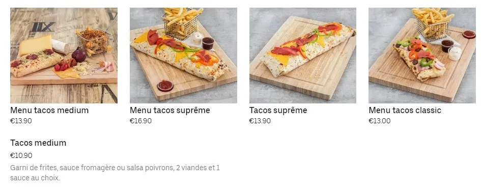 Taco House Choisi pour vous Carte