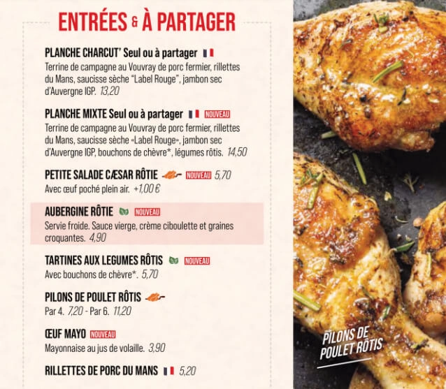 Courtepaille ENTRÉES & À PARTAGER