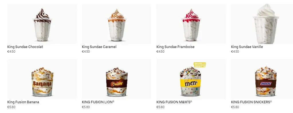 Carré Sénart Burger King DESSERTS