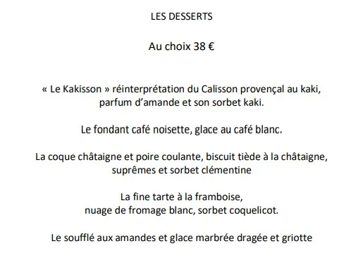 Le Jardin Des Sens DESSERTS