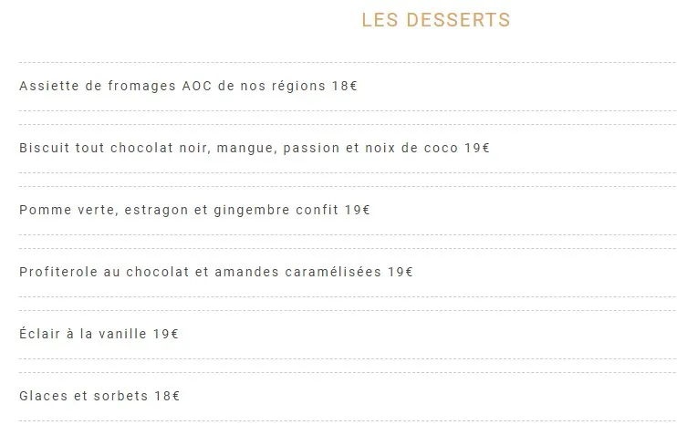 Le Grand Véfour DESSERTS