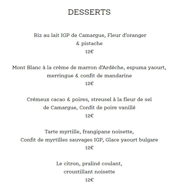 L’ANSE SAUVAGE DESSERTS