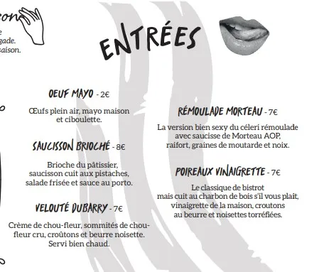 Brasserie Dubillot Entrées