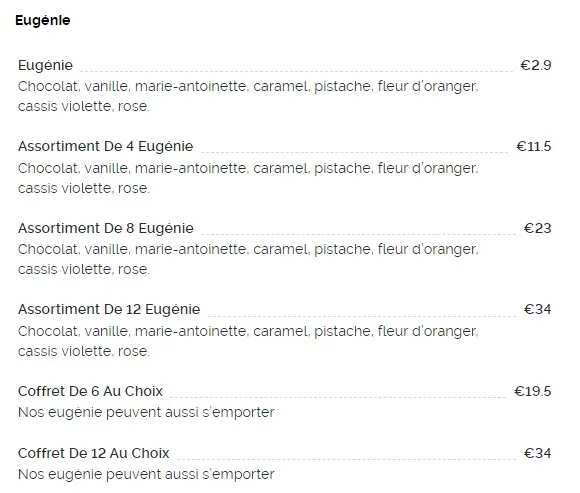 Eugénie Carte & Prix