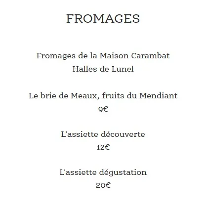 L’ANSE SAUVAGE FROMAGES Carte & Prix