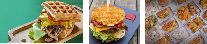 Waffle Burger Gaufres sucrées à composer Carte & Prix