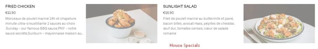 PNY House Specials Carte Paris 