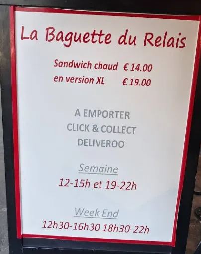 La Baguette du Relais MENU SUR PLACE, à EMPORTER,