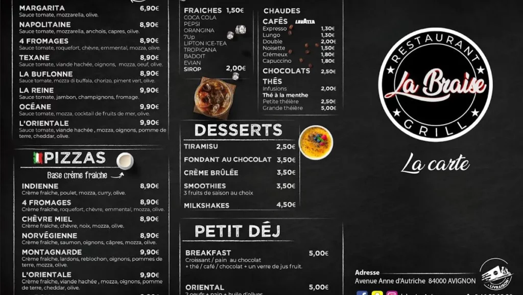 La Braise Seclin Menu Prix