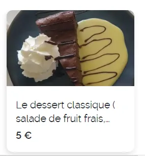 La Crémaillère Dessert Carte