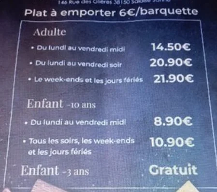 Le Boeuffet Menu Prix & Carte France