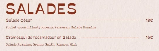 Le Nomad Le Nomad SALADES Prix