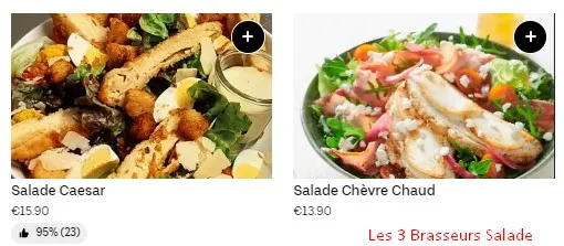 Les 3 Brasseurs Salade Prix & Menu