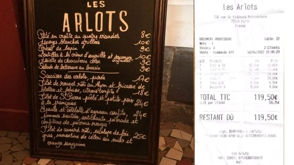 Les Arlots Menu Prix & Carte Paris