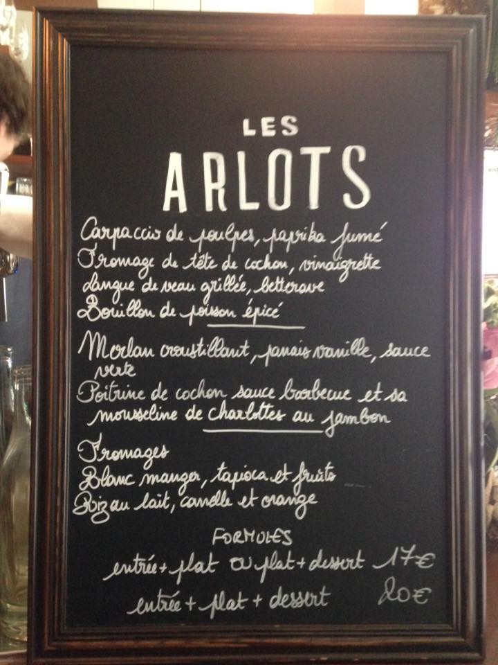 Les Arlots Menu Prix