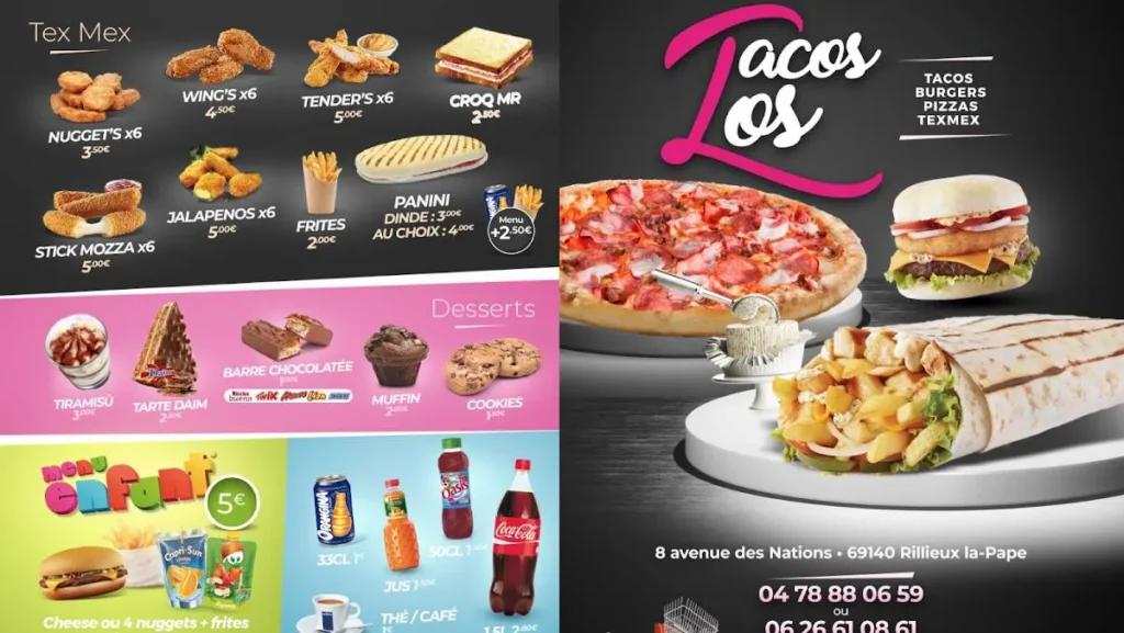 Los Tacos Menu Prix