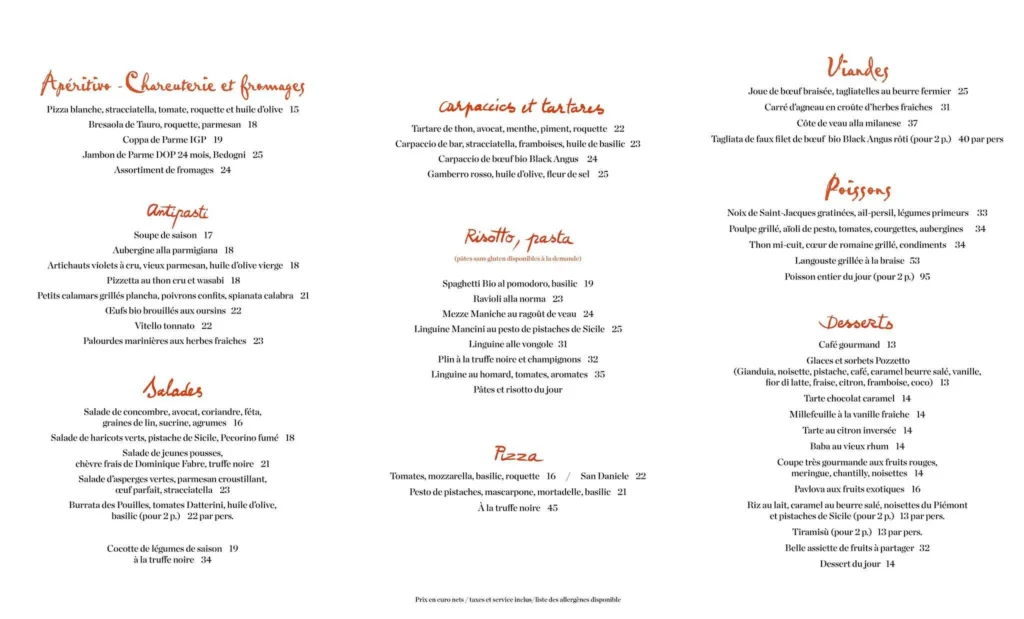 Loulou Paris Menu Prix