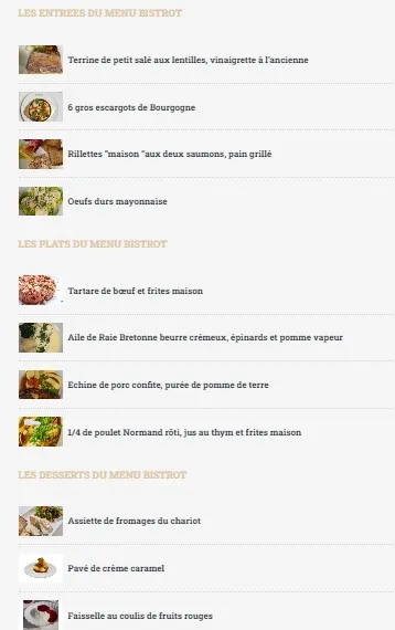 Le Grand Colbert MENU BISTROT