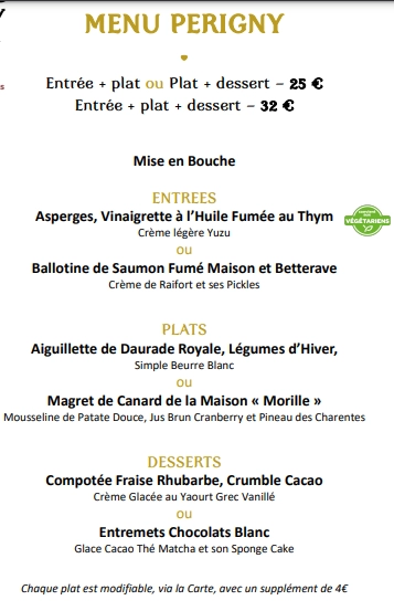 Château De Périgny MENU PERIGNY