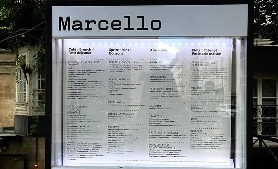 Marcello Paris Menu Prix