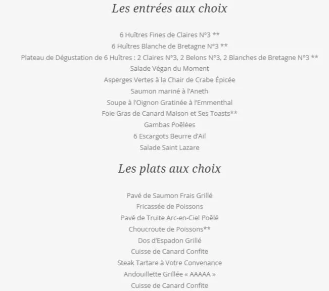 Brasserie Mollard Menu Carte à Prix