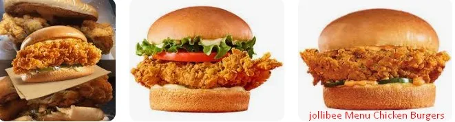 Jollibee Menu Chicken Burgers