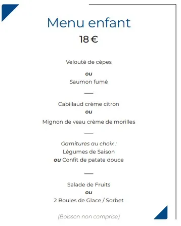 L’Archipel Strasbourg Menu enfant