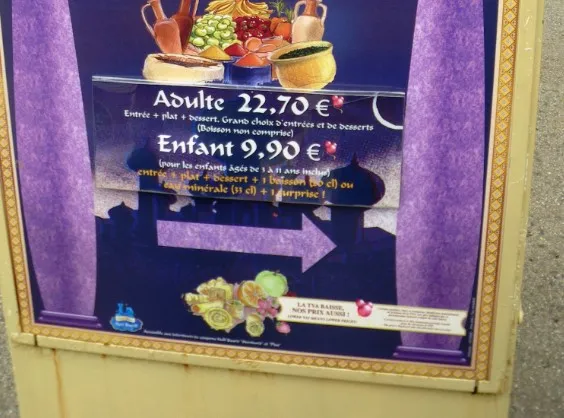 Agrabah Café Menu Enfant