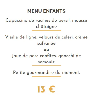 Restaurant Le Musée MENU ENFANTS