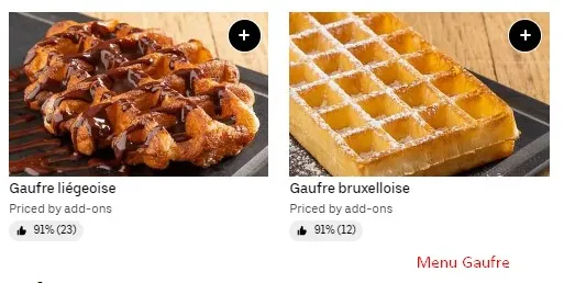 Les 3 Brasseurs Menu Gaufre