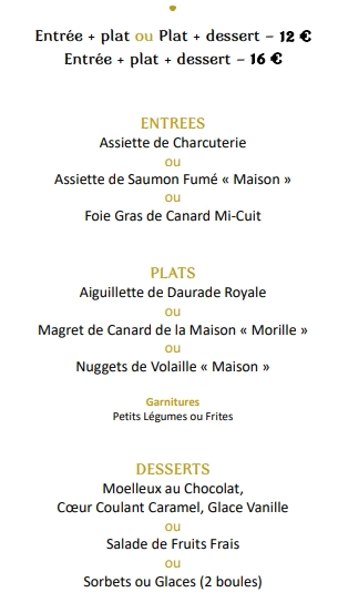 Château De Périgny Menu Junior 