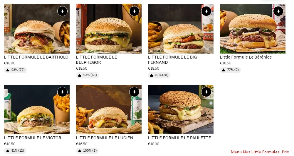 Big Fernand Menu Nos Little Formules & Prix