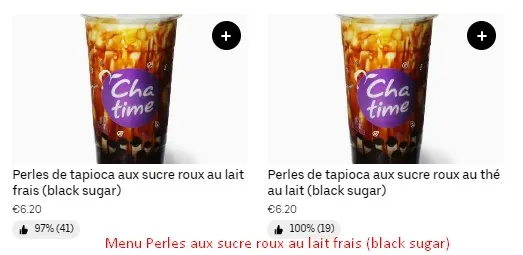 Menu Perles aux sucre roux au lait frais